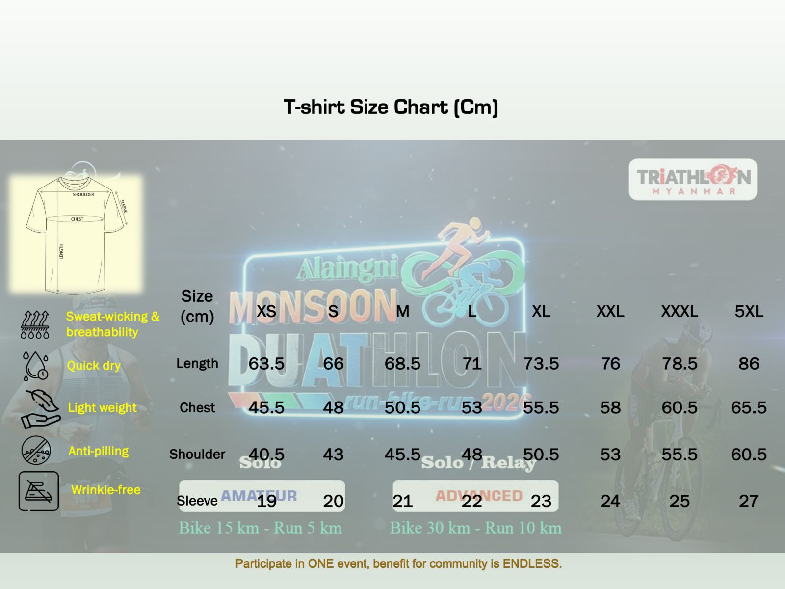 T-shirt Size Chart (Cm)